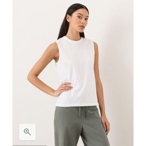 Pact Organic Soft-Slub Essential Tank Large Bundle 2 White 100% Organic Crewneck